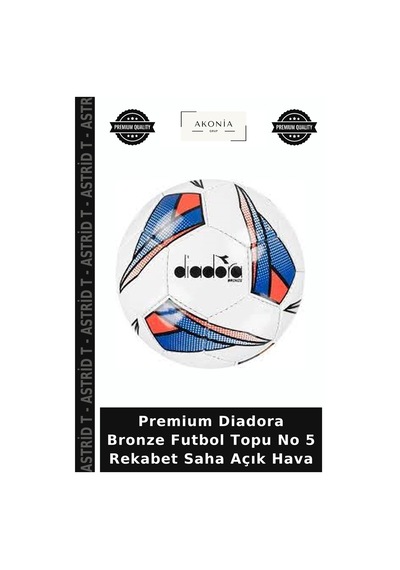Premium Diadora Bronze Futbol Topu No 5 Rekabet Saha Açık Hava Çok Renkli