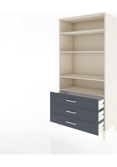 Hyperion Dolap Tek Raflı 7 Çekmeceli 88x44x182 Aytaşı-antrasit Aytaşı