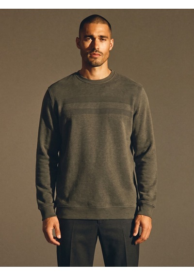Maccali Erkek Haki Büyük Beden Pamuklu Kışlık Desenli Sweatshirt