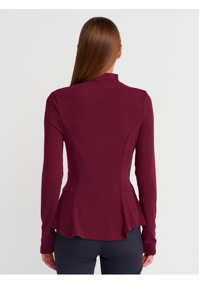 Dilvin 32038 Uzun Kollu Peplum Top-bordo Bordo Dilvin 32038 Uzun Kollu Peplum Top-bordo Bordo