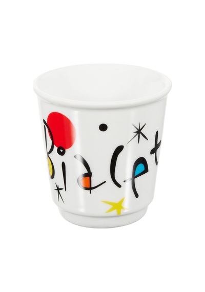 4'lü Moka Kahve Bardak Seti - Kulpsuz Kahve Shot Bardağı - Bicchierini - Karma Renk - Arte Desen Serisi - Porselen Çok Renkli