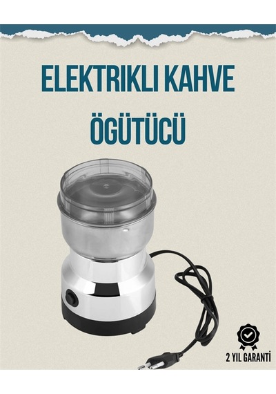 Kompakt Elektrikli Kahve Baharat Öğütücü 14500 Devir, Şeffaf Kapaklı, Hediye İçin İdeal Açık Ahşap