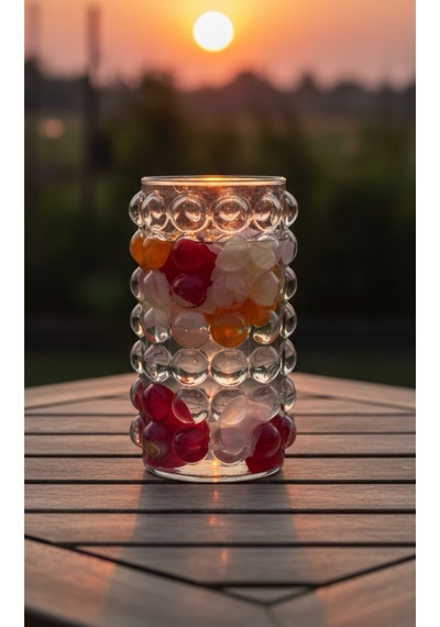 Candle Vase Balon Vazo 10 Cm Genişlik 15 Cm Uzunluk Beyaz