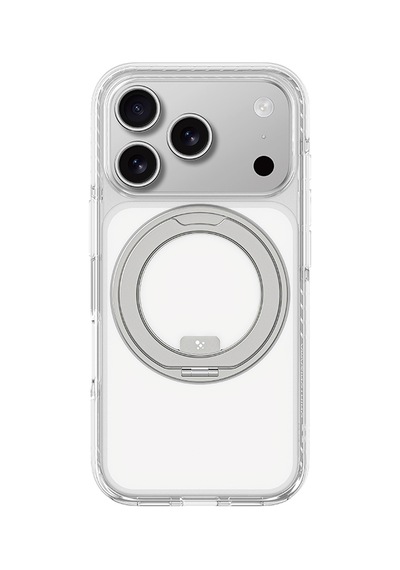 Apple Uyumlu iPhone 17 Pro  Kılıf M-safeli Airbag Standlı Amazingthing Titan Pro Magspin Kapak Şeffaf Şeffaf
