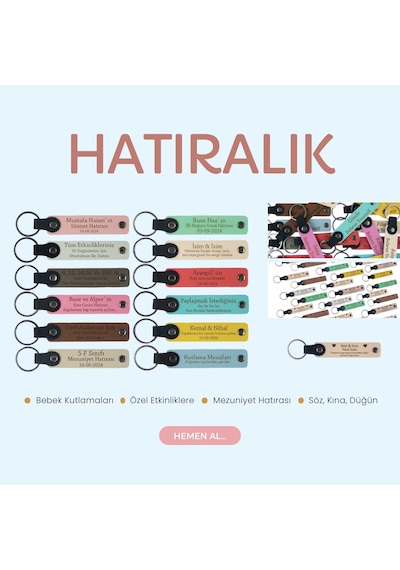 Narçiçeği & Sütlü Kahve, Öğrencilerle Birlikte Paylaşılan, 18'li Anahtarlık Set, İsme Özel Hatıra Çok Renkli