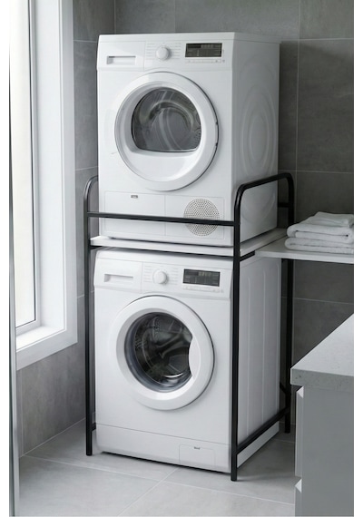 Çamaşır Makinesi Dolabı Raf Metal Düzenleyici Organizer 2 Katlı Banyo Rafı Çok Amaçlı Dolap 262 Çok Renkli