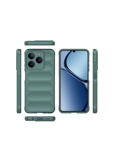 Realme C63 Kılıf Kamera Korumalı Esnek Silikon Parmak Şeritli Pazarplus Koyu Yeşil