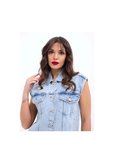 Defymoda 6822 Kot Yelek-açık Mavi Açik Mavi