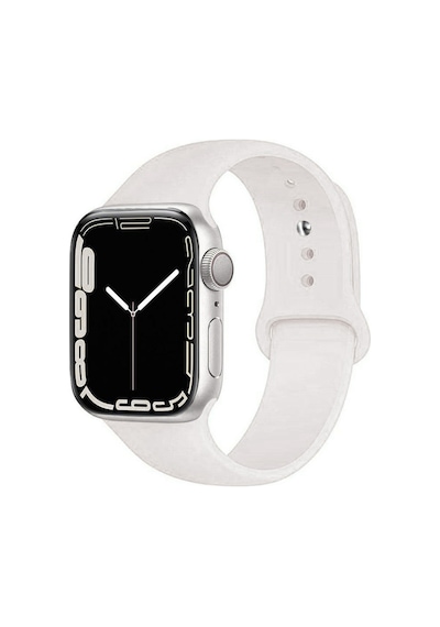 Apple Uyumlu  Watch  2/ 3/ 4/ 5/ 6/ 7/ 8/ Se Kayış 38/ 40/ 41mm Yumuşak Silikon Large Kordon - Beyaz