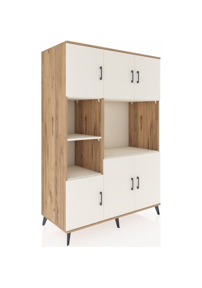 Kronos Dolap 9 Raflı 6 Kapaklı 132x59x195 Çam-aytaşı/aytaşı Çam