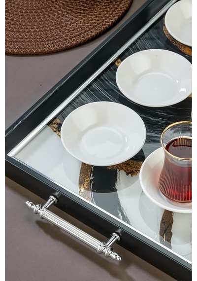 Lüx Porselen 6'li Çay Tabağı Seti, Beyaz Ckr4144 Diğer
