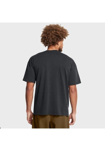 Under Armour Heavyweight Oversized Logo Wash Erkek Siyah Polo Yaka Tişört