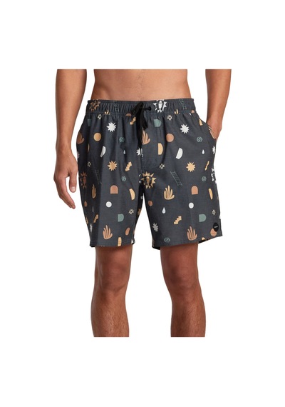 Rvca Rvca Atlas Elastic Erkek Siyah Boardshort 3837 Çok Renkli