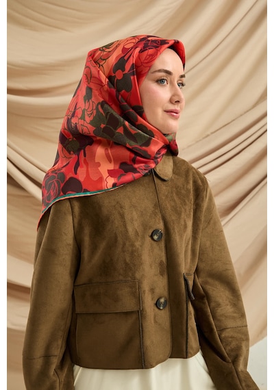 Silk Home Twill İpek Eşarp 11483-24 Kırmızı, Narçiçeği, Koyu Mor, Yeşil, Antrasit