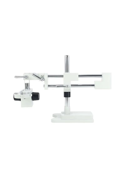 Szm Mikroskop Standı Çift Kollu Hareketli Bom Stand- Beyaz Ø76mm Tutucu / 380mm Sütun
