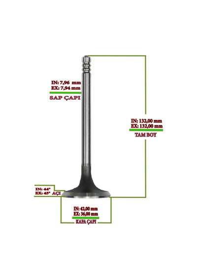 SUBAP INEX 0.50 TAKIM H100 00- MODEL SPR-3211KSPR-3212K