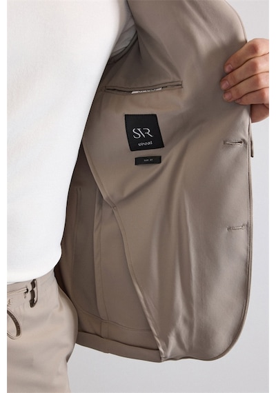 Süvari Sütlü Kahve Slim Mono Yaka Düz Torba Cep 6 Drop Takım Elbise Tk1006900381-kh1 Sütlü Kahverengi