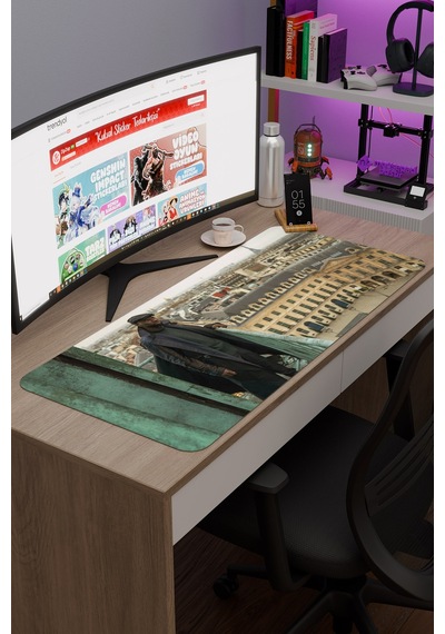 Lupin V4 90x40 Xxl Gaming Kauçuk Kaymaz Taban Mouse Pad Fare Altlığı