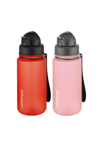 Uzspace 2'li Pipetli Tritan Matara Seti 400 Ml Fiftyfifty -3024seta Fantasyred-Pudra
