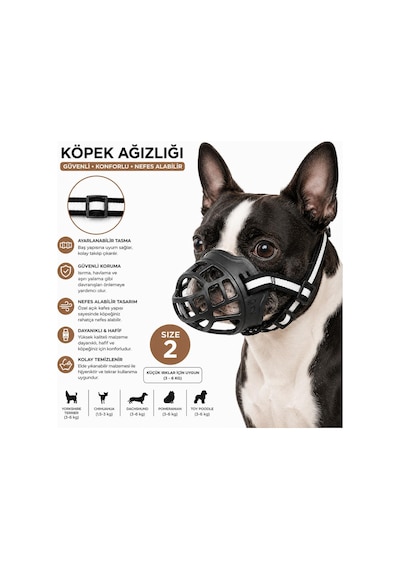 Valkyrie Köpek Ağızlığı Size 2 10-17 Kg Küçük Orta Irk Ayarlanabilir Nefes Alabilir Plastik Ağızlık