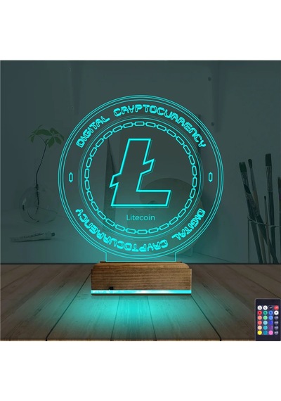 Luvivia Crypto Lite Coin 3d Lamba - Masa Gece Lambası Şeffaf
