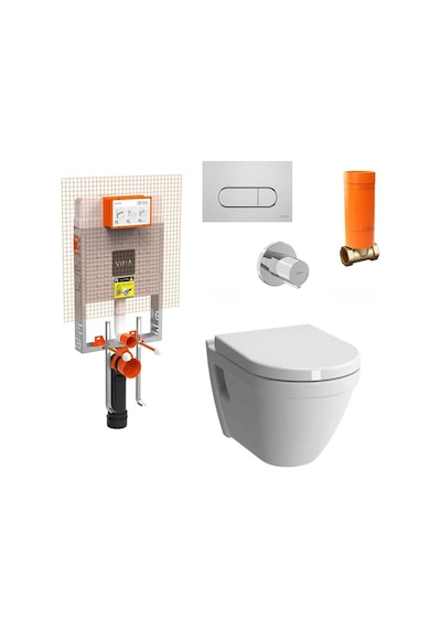 VitrA S50 Asma Klozet Ve VitrA Gömme Rezervuar Tam Set 800-2027 Beyaz