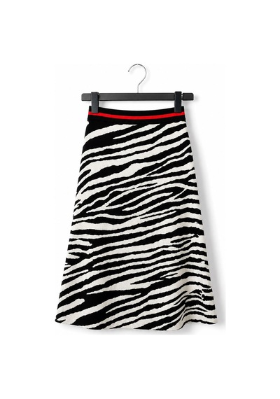 Neden Tekstil Kadın Zebra Desenli Midi Etek - Çok Renkli