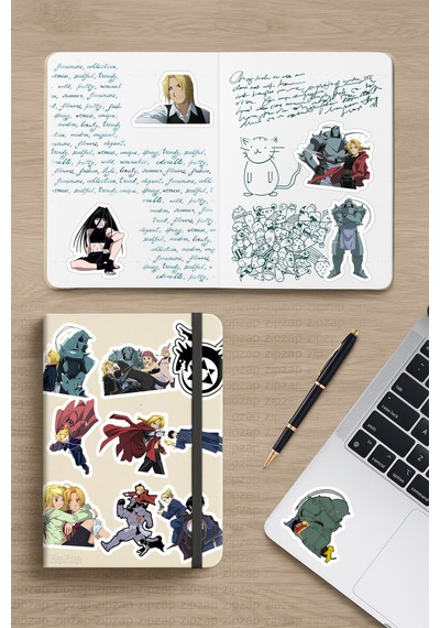 Fullmetal Alchemist Brotherhood Anime Sticker Paketi 20 Adet Çok Renkli