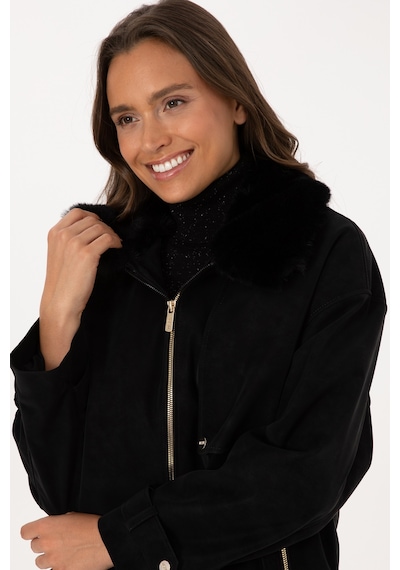 U.s. Polo Assn. Kadın Siyah Deri Mont-kaban 50317320-001 001sıyah