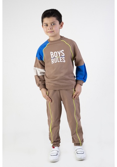 Harika Kids Erkek Çocuk Boys Rules Baskılı Örme Basic Eşofman Takımı 001