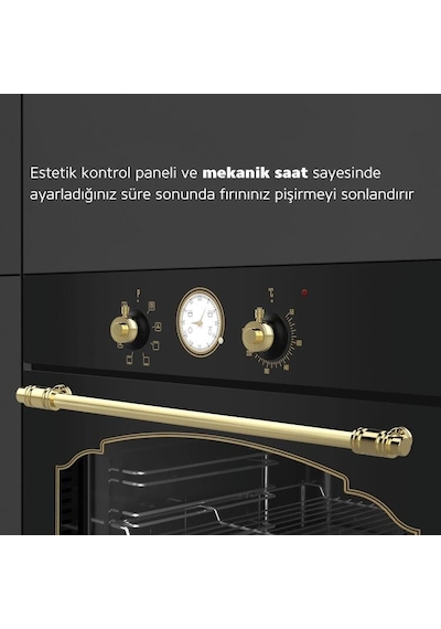 Simfer 8257 Siyah 8 Fonksiyon Ankastre Multi Turbo Fırın