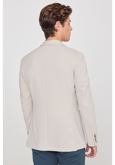 AC&Co / Altınyıldız Classics Erkek Bej Slim Fit Dar Kesim Mono Yaka Casual Ceket