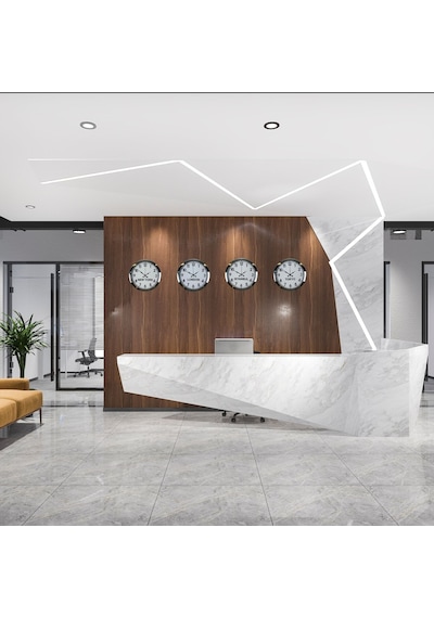 Büro Ev Ofis Dekoru İçin 36cm 4parça Sarı Krom Metal Prestij Dünya Saati Seti Diğer