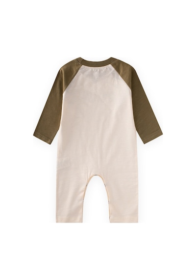 Cigit Reglan Kol Uzun Kollu Tulum 0-3 Yaş Ekru Olive