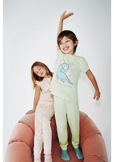 Penti - Açık Yeşil Erkek Çocuk Sleepasaurus Pamuklu 2'li Pijama Takımı
