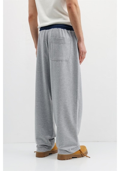 Vamos Baggy Fit Eşofman Alt V80-41 Gri Melanj