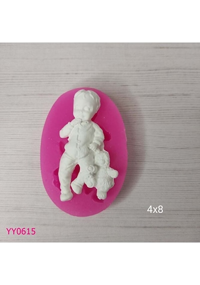 Yy0615 Ayıcık Tutan Erkek Bebek Silikon Kalıp