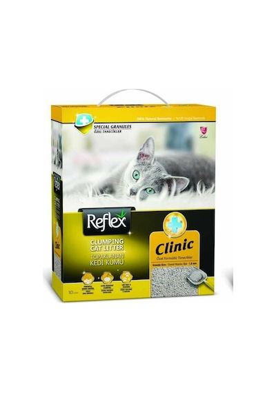Reflex Clinic Özel Tanecikler Topaklaşan Bentonit Kedi Kumu 2 x 10 L