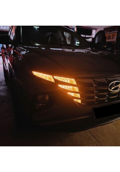 Hyundai Tucson Gündüz Farı Sticker Seti Turuncu 2021-2024