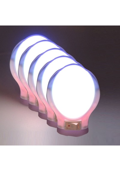 Ufo Led Gece Lambası 0,5W Tasarruflu Işıklı Fişli Düğmeli 5 Adet(503908712) Çok Renkli