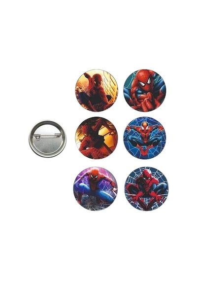 Lisanslı Yaka Çanta Rozeti Spiderman-örümcek Adam 6lı Paket Pinyata İçi Küçük Hediyelikler Diğer
