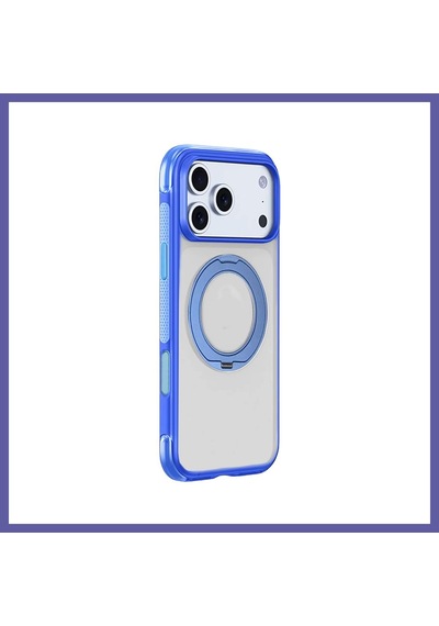 Bezos Joko İphone 18 Pro Max/17 Pro Max Uyumlu Airbag Ring Yüzüklü Magsafe Kapak - Mavi Nıda