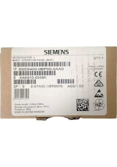 6se6400-0bp00-0aa0 Mıcromaster 4 Basıc Operator Panel Bop Yeni Kutu Açık