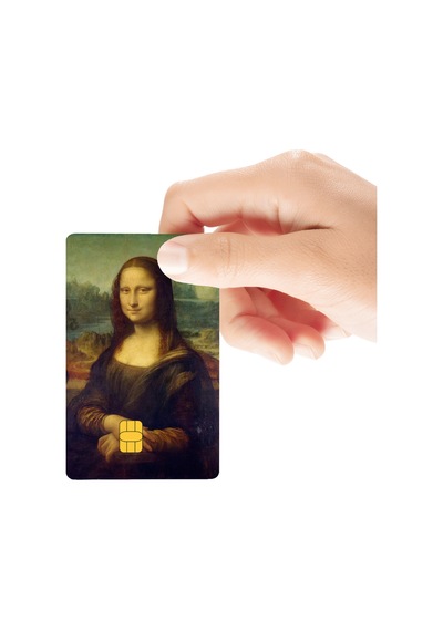 Mona Lisa Temalı Parlak Kredi/banka Kart Kaplama Sticker Standart