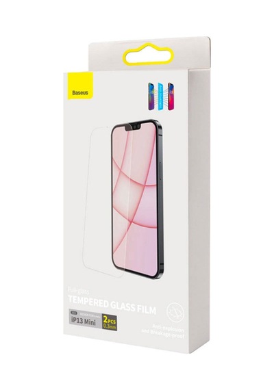 Baseus Apple Uyumlu   iPhone 13 Mini 0.3Mm Göz Korumalı Full Cam Ekran Koruyucu Şeffaf (527275483)