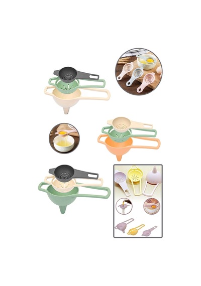3 Lü Yumurta Ayırıcı & Çay Süzgeci & Mini Huni Plastik Diğer