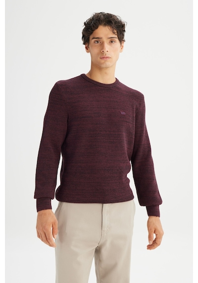 Lee Regular Fit Bisiklet Yaka Erkek Triko Kazak L2520364810 Bordo