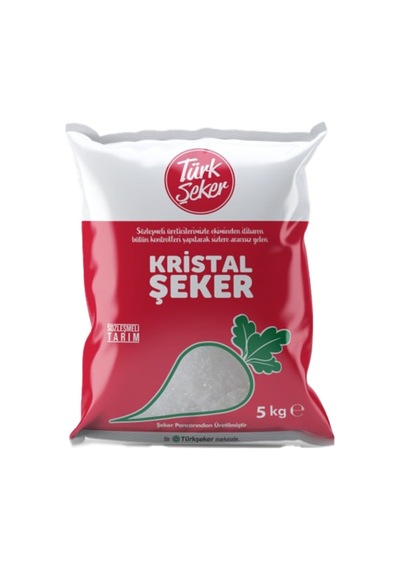 3 Adet Türk Şeker Kristal Toz Şeker 5 Kg