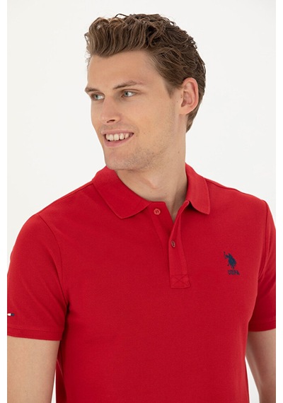 U.S. Polo Assn. Erkek Saks Basic Polo Yaka Tişört 50263238-vr045 Kırmızı