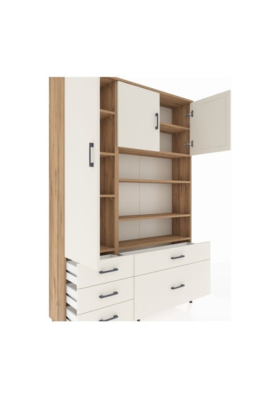 Arges Dolap 9 Raflı 5 Çekmeceli 3 Kapaklı 132x30x195 Çam-ayta... Çam Arges Dolap 9 Raflı 5 Çekmeceli 3 Kapaklı 132x30x195 Çam-ayta... Çam